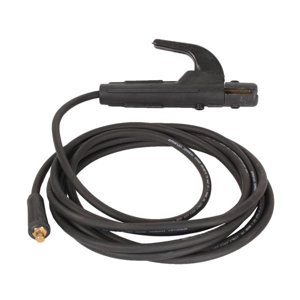 Cavo di saldatura in "rame" lungo 4 m 25mm² con attacco da 9 mm (T25) di qualità in gomma con portaelettrodo 200A - Rikushop