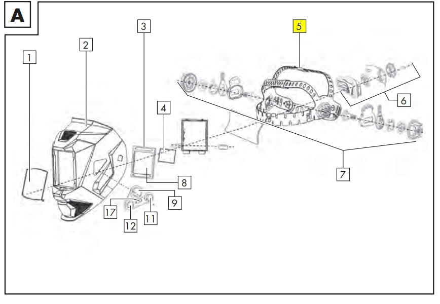 Stirnband für automatischen Schweißhelm AH300 AH350 AH100 AH200 AH50 WELDINGER