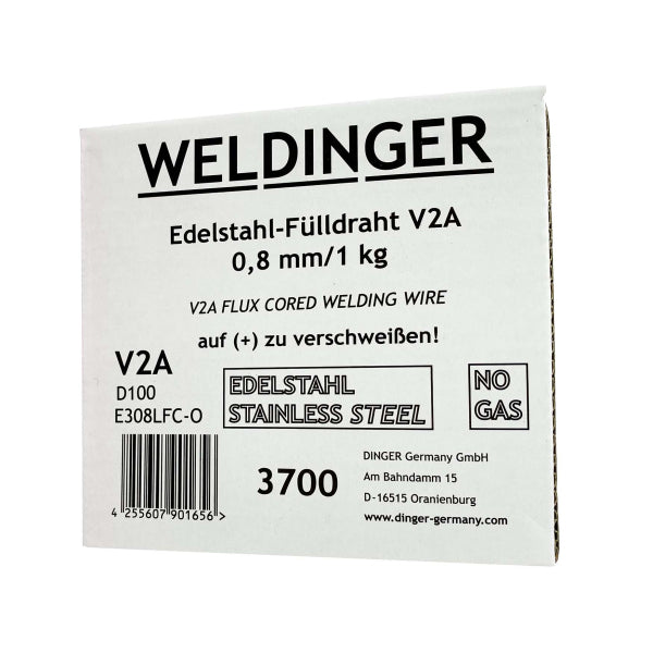 Filo animato Weldinger (No gas) in acciaio inox 0,8 mm/1 kg V2A - Bobina D100 da 1 kg - Rikushop