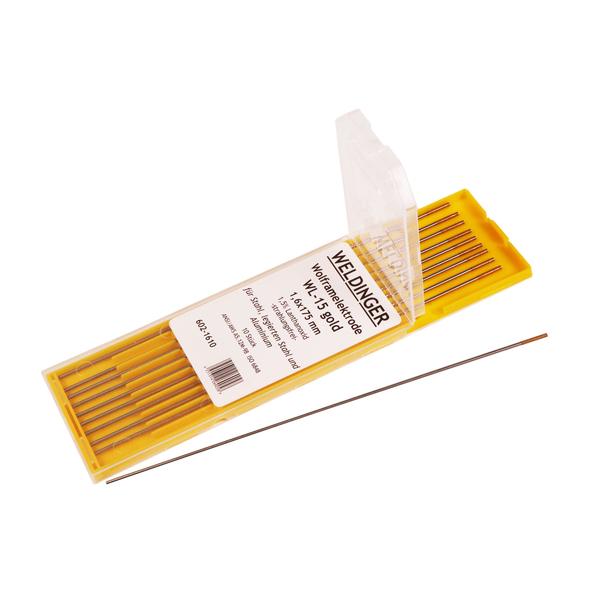 Elettrodo di tungsteno TIG WL-15 oro 1.6x175mm 10 pezzi - Rikushop