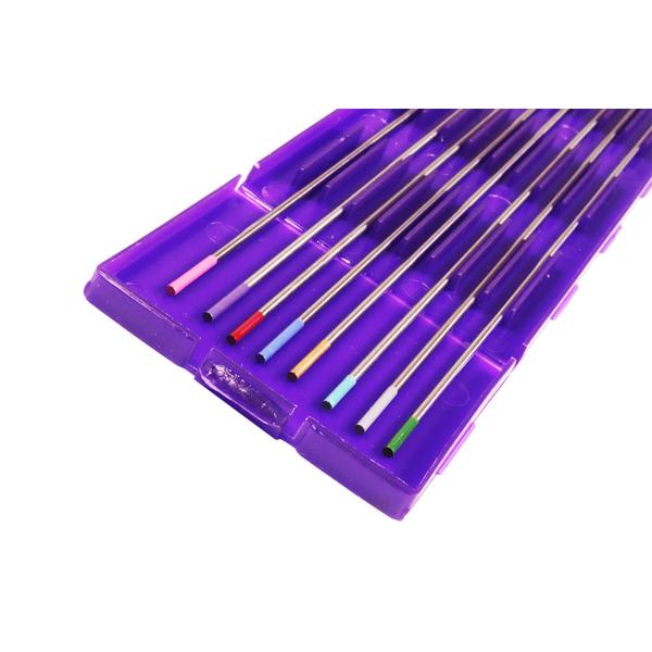 Scatola di prova con 8 pezzi di elettrodi di tungsteno da 1,6 mm, quasi tutti i colori WELDINGER - Rikushop