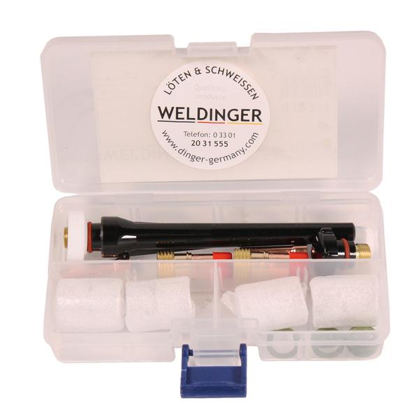 Set di lenti a gas TIG WELDINGER TYP17 / 26 1,6 mm / 2,4 mm 18 pezzi (tappi in vetro) - Rikushop