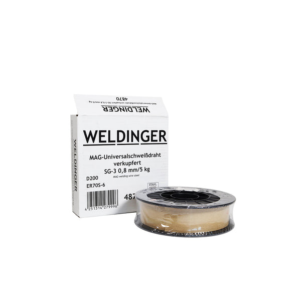SG3 MAG-0,8 mm Rotolo da 5,0 kg D200 filo per saldatura universale ramato WELDINGER - Rikushop