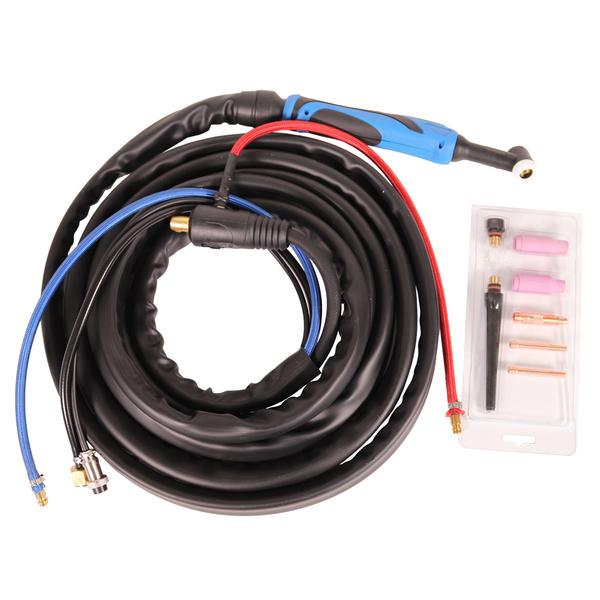 SRP 18 W- 5 m raffreddato ad acqua attacco di alimentazione separato da 13 mm pacchetto di tubi TIG HF con presa di corrente sull'attacco del gas SALDATORE (SPW19) - Rikushop