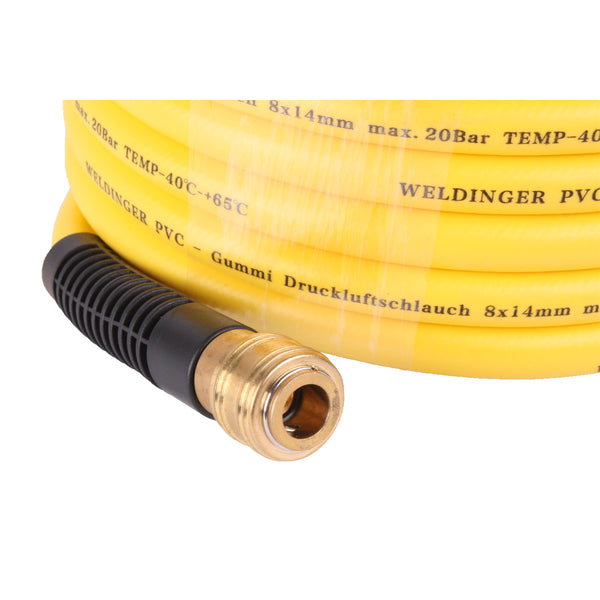 WELDINGER tubo aria compressa 10 m gomma PVC 8x14 mm con raccordi in ottone - Rikushop