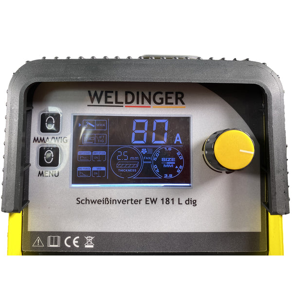Saldatrice inverter ad elettrodo/TIG Weldinger EW181L con cavi in rame - Rikushop
