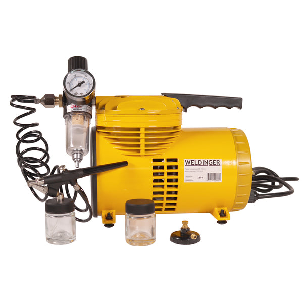 Set FK 23 WELDINGER Mini Compressore silenziato con pistola Airbrush - Rikushop