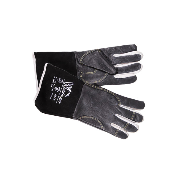 WIGpro Guanti da saldatura pelle fiore bovina nero con polsino in crosta bovina - Rikushop