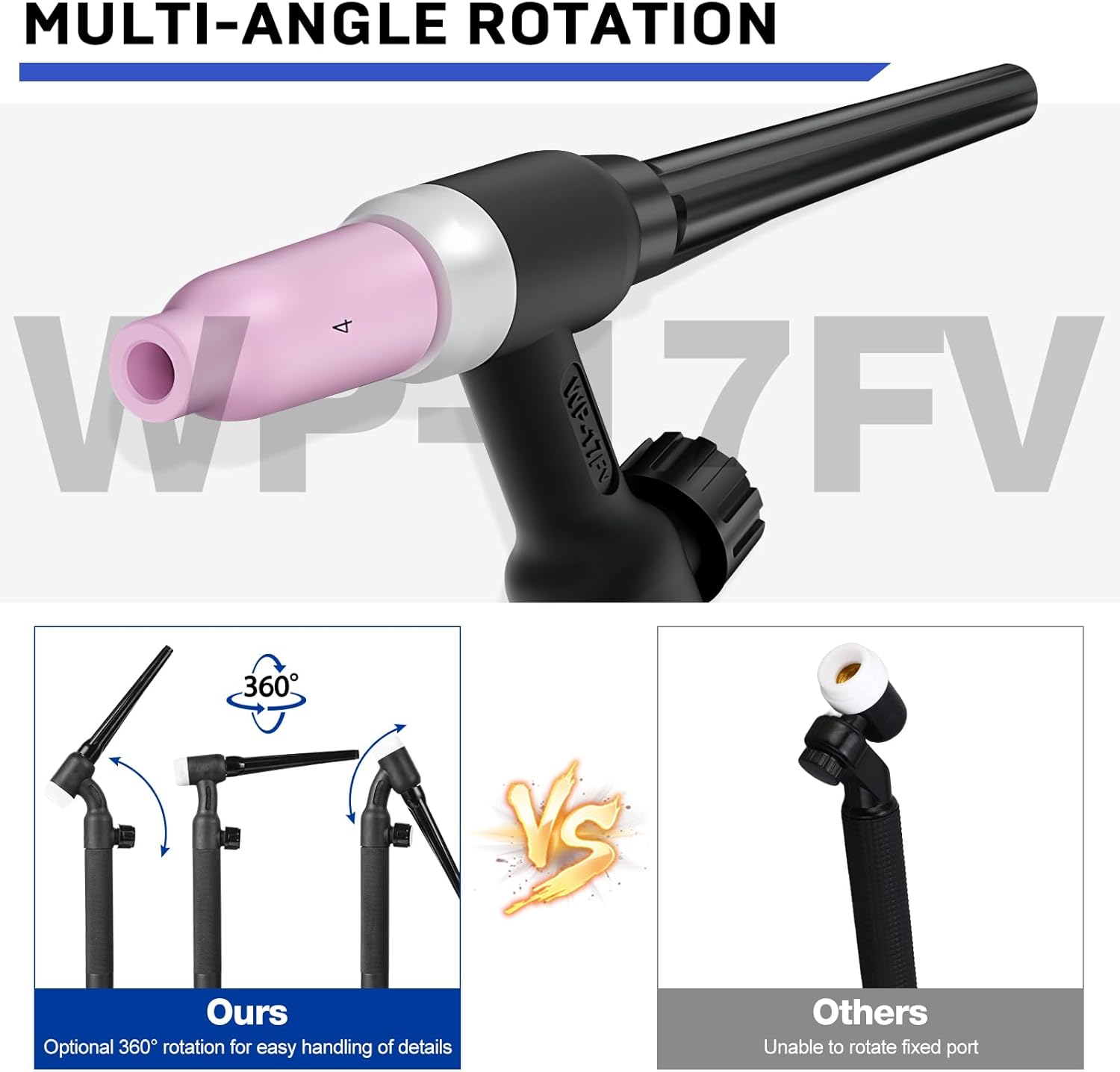 Reboot Torcia Tig WP17-FV  con testa flessibile per saldatrici Reboot RBM - Rikushop