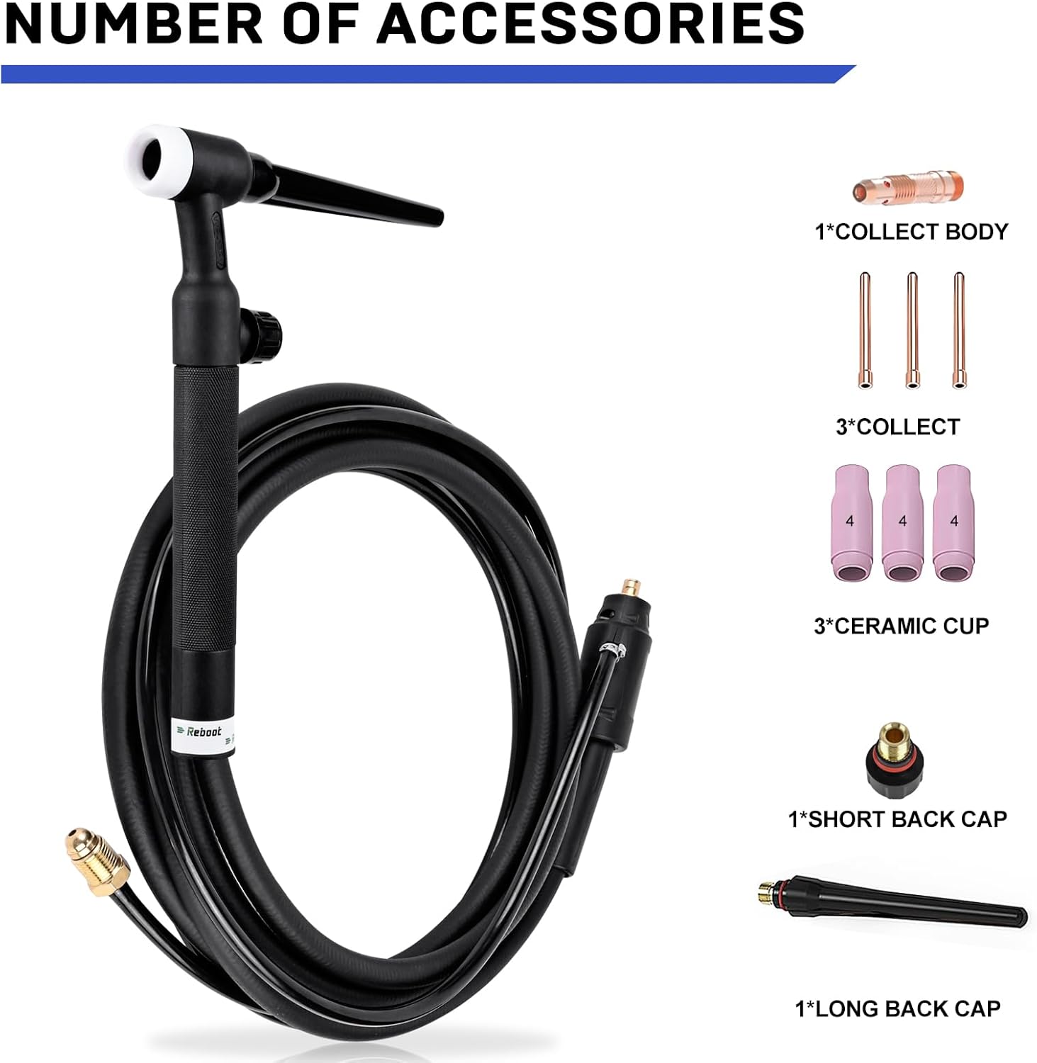 Reboot Torcia Tig WP17-FV  con testa flessibile per saldatrici Reboot RBM - Rikushop