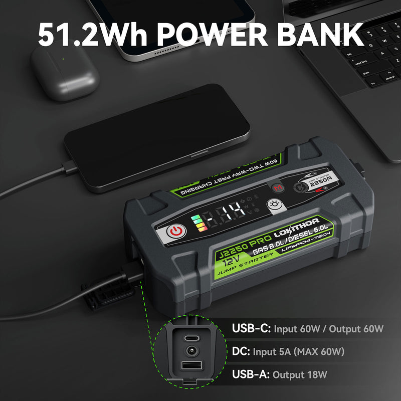 LOKITHOR Avviatore Jump Starter J2250 Pro - 2250A di spunto - Rikushop