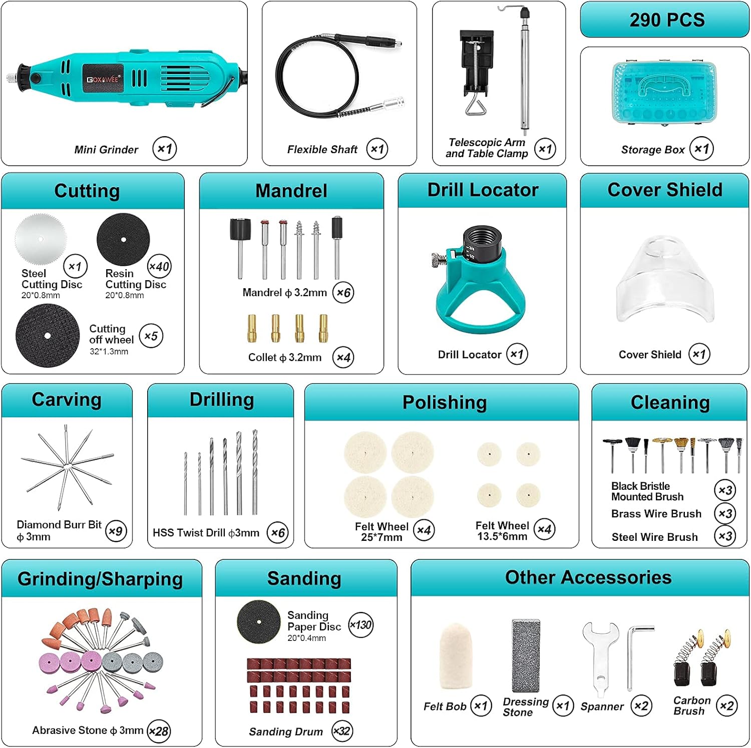 [RECON]Goxawee Multi Tool G1338 - 130W 8000-30000RPM - Rikushop