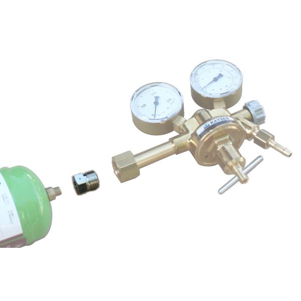 Adattatore per bombole monouso di gas protettivo - trasforma una bombola usa e getta in una "bombola ricaricabile" F1 - Rikushop