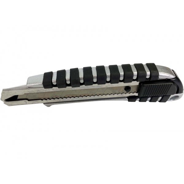 Coltello universale robusto metallo/gomma con lama taglierina a scatto da 18 mm WELDINGER - Rikushop