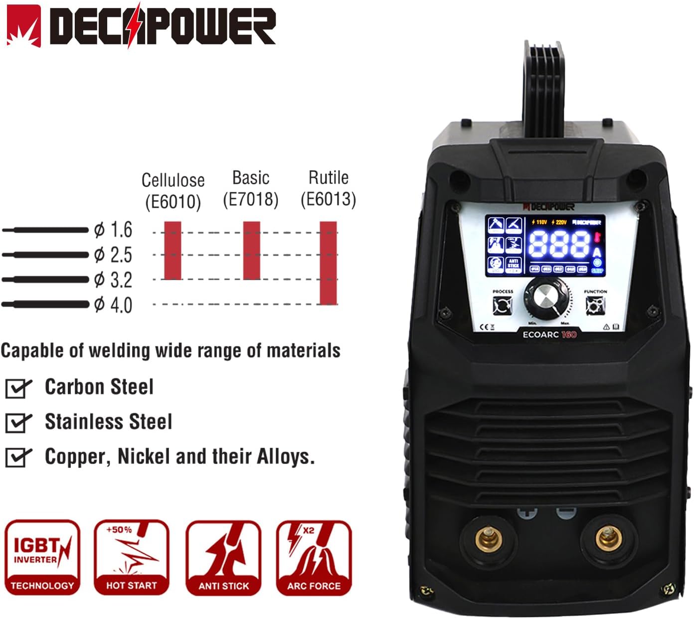 Decapower ECOARC 160 Saldatrice MMA 160 A - Rikushop