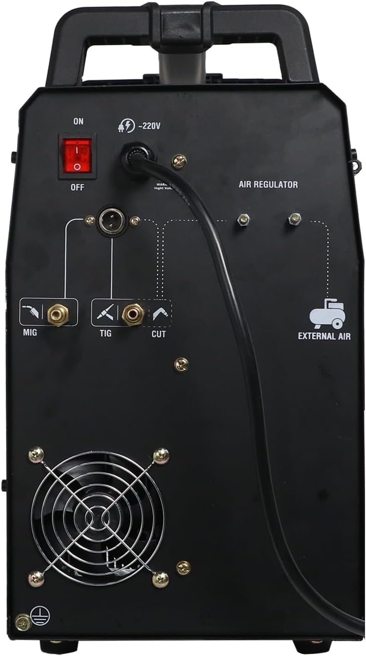 Decapower - Saldatrice sinergica 200A Pulse MIG MAG MMA HF TIG CUT 6 in 1 con gas senza gas saldatrice (PMCT 205 PACK 3) - Rikushop