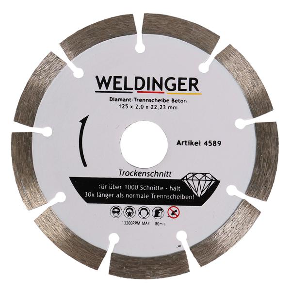 Disco da taglio diamantato WELDINGER Ø 125 mm x 22,23 mm cemento - Rikushop
