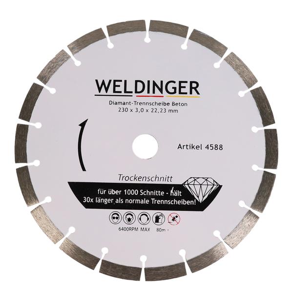 Disco da taglio diamantato WELDINGER Ø 230 mm x 22,23 mm cemento - Rikushop