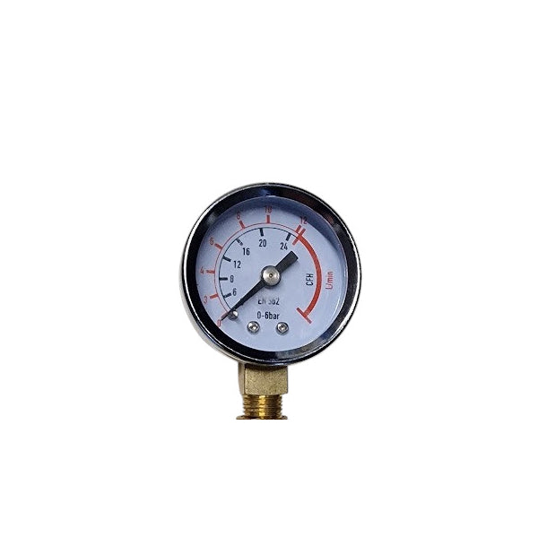 Regolatore di pressione M10x1 destro con valvola di intercettazione combo gas di protezione per bombole monouso uscita 1/4" con 1 manometro litri/min - Rikushop