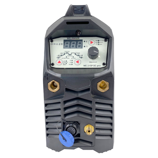 WELDINGER WE 215P pro Saldatrice Inverter TIG DC 200A Innesco HF Pulsata Funzione Spot MMA 230V