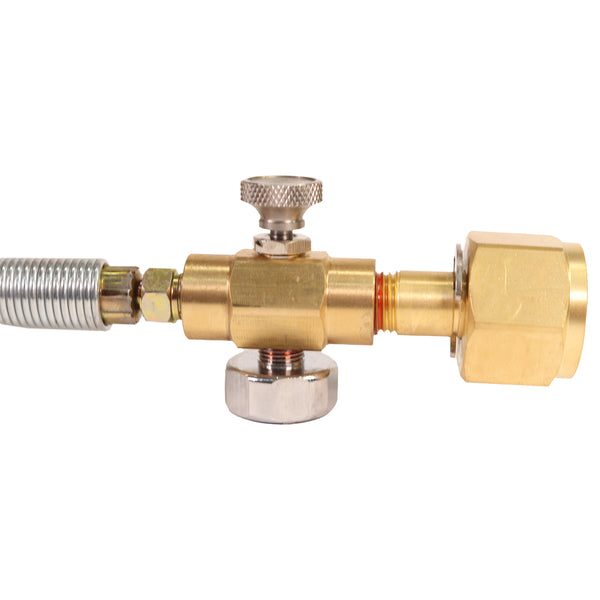 Tubo di trasferimento gas 1 m argon / CO2 filetto 2 x W21,8 x 1/14" destro con manometro - Rikushop