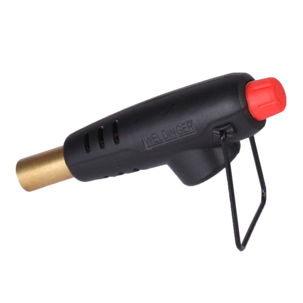 Torcia per saldatura eco WELDINGER con valvola di regolazione micrometrica, accensione piezoelettrica e attacco 7/16" per cartucce di gas - Rikushop
